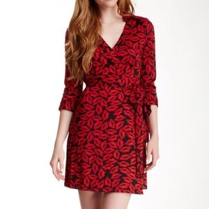 XL Julie Brown Lipstick Milo Jersey Wrap Dress